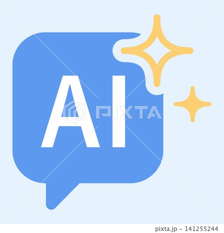 AI人工知能の吹き出しときらめく星のスマートチャットアイコン AI人工知能の吹き出しときらめく星のスマートチャットアイコン 141255244