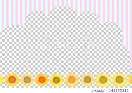 夏のひまわり背景しましま空ピンク 夏のひまわり背景しましま空ピンク 141255312
