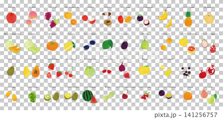 果物の水彩イラストセット 141256757