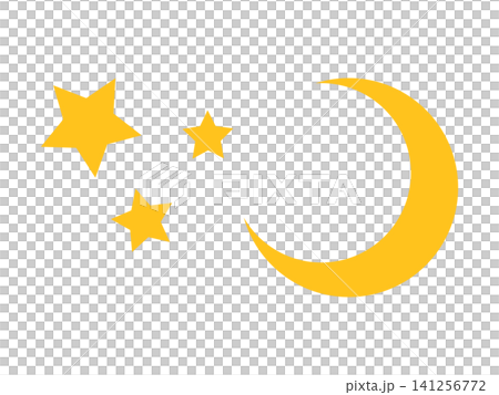 Vector illustration of the moon and stars 141256772