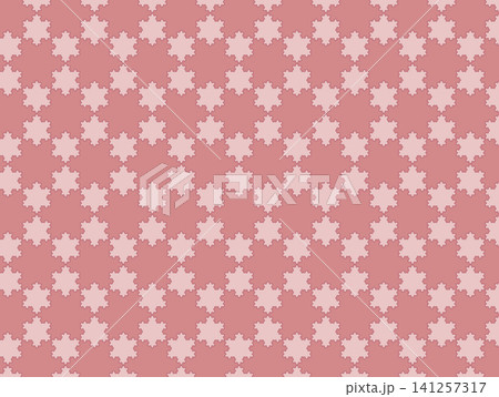 コッホ雪片によるパターンイラスト・ピンク系 コッホ雪片によるパターンイラスト・ピンク系 141257317