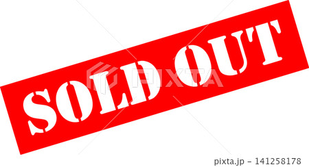 SOLD OUT - SOLD OUT(売り切れ)の表示のよく目立つセールPOP、アイコン SOLD OUT - SOLD OUT(売り切れ)の表示のよく目立つセールPOP、アイコン 141258178