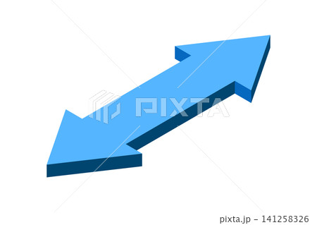 Isometric arrow. Pointer for infographics and design. Direction concept. 3D arrow icon. Flat icon style. Vector illustration 141258326