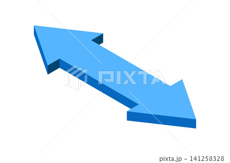 Isometric arrow. Pointer for infographics and design. Direction concept. 3D arrow icon. Flat icon style. Vector illustration Isometric arrow. Pointer for infographics and design. Direction concept. 3D arrow icon. Flat icon style. Vector illustration 141258328