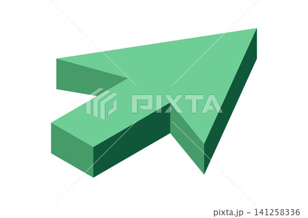 Isometric arrow. Pointer for infographics and design. Direction concept. 3D arrow icon. Computer mouse cursor. Flat icon style. Vector illustration Isometric arrow. Pointer for infographics and design. Direction concept. 3D arrow icon. Computer mouse cursor. Flat icon style. Vector illustration 141258336