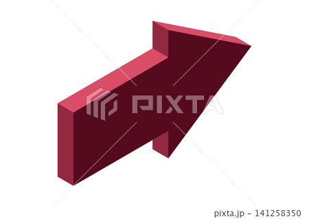 Isometric arrow. Pointer for infographics and design. Direction concept. 3D arrow icon. Computer mouse cursor. Flat icon style. Vector illustration Isometric arrow. Pointer for infographics and design. Direction concept. 3D arrow icon. Computer mouse cursor. Flat icon style. Vector illustration 141258350