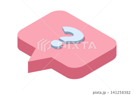 Isometric question mark. Isometric text bubble icon. Message box with question. Question mark inside speech bubble. Ask question concept Isometric question mark. Isometric text bubble icon. Message box with question. Question mark inside speech bubble. Ask question concept 141258382