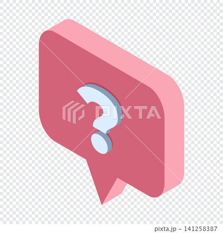 Isometric question mark. Isometric text bubble icon. Message box with question. Question mark inside speech bubble. Ask question concept Isometric question mark. Isometric text bubble icon. Message box with question. Question mark inside speech bubble. Ask question concept 141258387