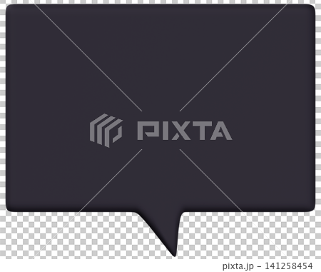 3D素材_吹き出し_黒 3D素材_吹き出し_黒 141258454