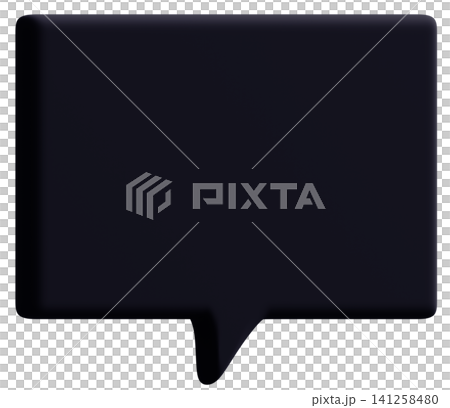 3D素材_吹き出し_黒 3D素材_吹き出し_黒 141258480