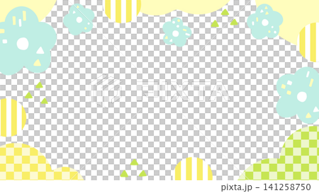 Cute and pop Japanese pattern frame Cute and pop Japanese pattern frame 141258750