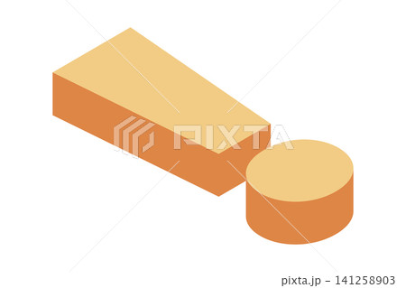 Isometric exclamation mark. Exclamation mark sign. Important message or alert info. Warning and attention icon. Vector illustration 141258903