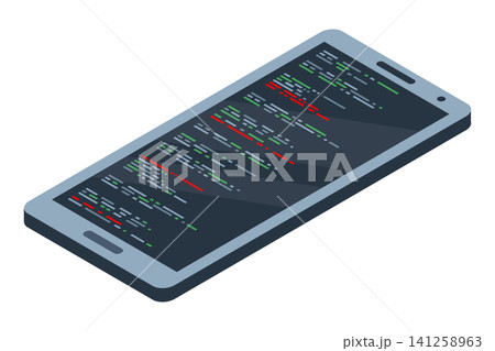 Isometric smartphone. Simple flat isometric phone. Smartphone device isometric technology. Isometric technology Isometric smartphone. Simple flat isometric phone. Smartphone device isometric technology. Isometric technology 141258963