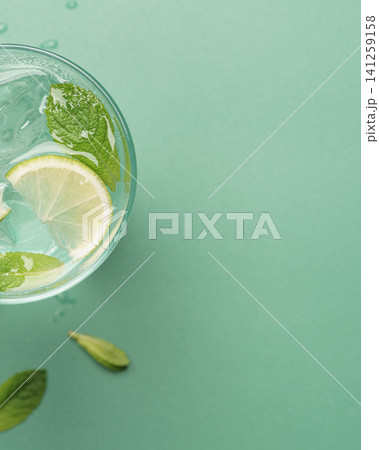 Minimal mojito cocktail lime mint crystal Minimal mojito cocktail lime mint crystal 141259158