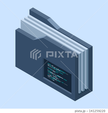 Isometric folder. Network folder. Shared folder. Cloud data storage. Database folder server technology. Isometric technology Isometric folder. Network folder. Shared folder. Cloud data storage. Database folder server technology. Isometric technology 141259220