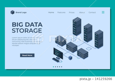 Isometric monitoring big data storage landing page. Data transmission technology. Online hosting technology concept. Isometric technology Isometric monitoring big data storage landing page. Data transmission technology. Online hosting technology concept. Isometric technology 141259266