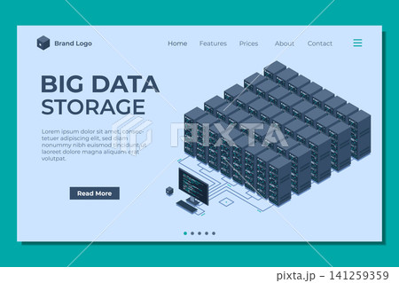 Isometric monitoring big data storage landing page. Data transmission technology. Online hosting technology concept. Isometric technology Isometric monitoring big data storage landing page. Data transmission technology. Online hosting technology concept. Isometric technology 141259359
