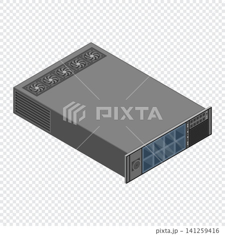 Isometric server. Server racks. Server boxes isolated. Network server room. Computer network technology. Vector illustration Isometric server. Server racks. Server boxes isolated. Network server room. Computer network technology. Vector illustration 141259416