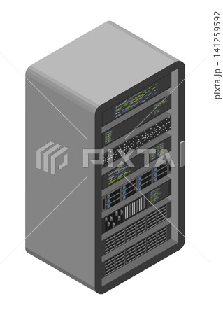 Isometric server. Network technology and hosting server equipment. Computer network technology. Cloud database station. Data storage Isometric server. Network technology and hosting server equipment. Computer network technology. Cloud database station. Data storage 141259592