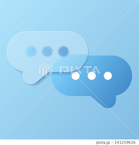 Chat glassmorphism style icon. Speech bubbles glassmorphism trendy style. Chat transparent glass. For web and ui design, mobile apps and banners 141259616