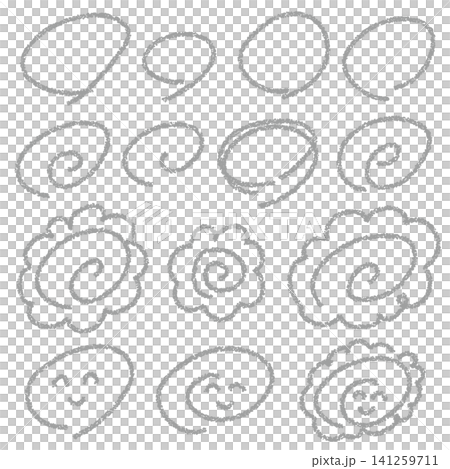 クレヨン素材 手描きのいろいろな丸セット テスト 採点 クレヨン素材 手描きのいろいろな丸セット テスト 採点 141259711