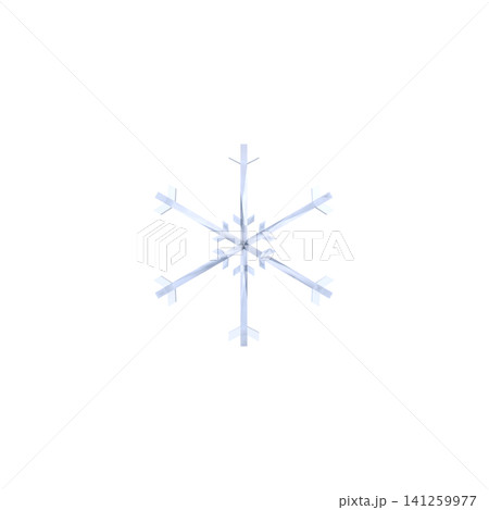 透明背景に浮かぶ青く透き通った幾何学的な雪の結晶の3Dイラスト 透明背景に浮かぶ青く透き通った幾何学的な雪の結晶の3Dイラスト 141259977