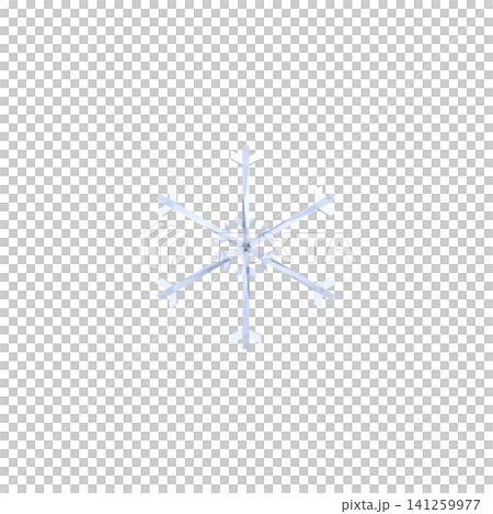 透明背景に浮かぶ青く透き通った幾何学的な雪の結晶の3Dイラスト 透明背景に浮かぶ青く透き通った幾何学的な雪の結晶の3Dイラスト 141259977