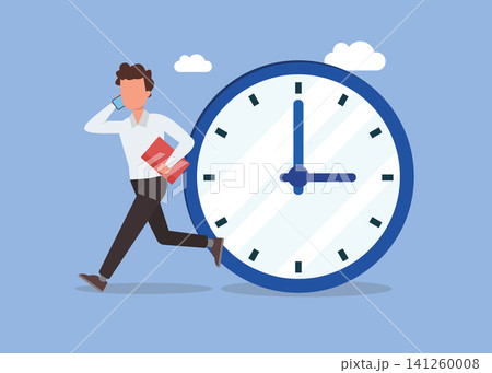 Time management illustration with deadline pressure and productivity challenge Time management illustration with deadline pressure and productivity challenge 141260008