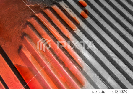 Traces red blood steel medical tray surgery. Surgical operating table silver grey Traces red blood steel medical tray surgery. Surgical operating table silver grey 141260202