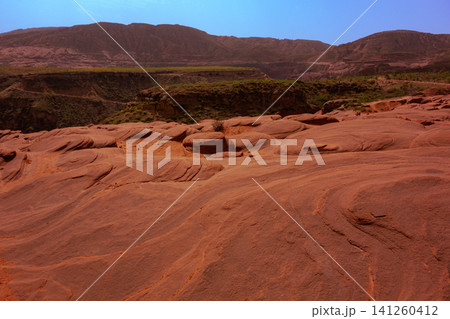 Wave Valley Danxia Landform in Jingbian, Yulin, Shaanxi, China Wave Valley Danxia Landform in Jingbian, Yulin, Shaanxi, China 141260412