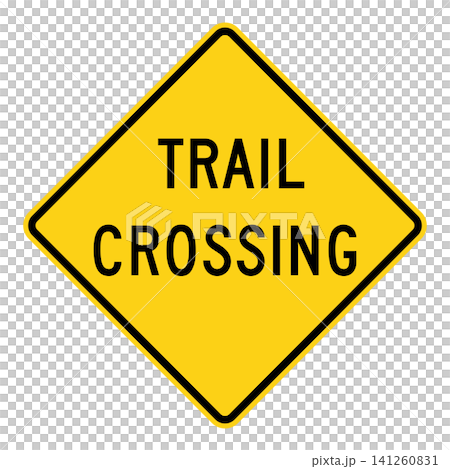 American road signs: Trail crossing American road signs: Trail crossing 141260831