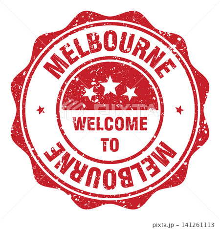 Welcome to Melbourne red grunge round stamp. Welcome to Melbourne stamp Welcome to Melbourne red grunge round stamp. Welcome to Melbourne stamp 141261113