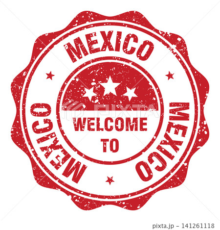 Welcome to Mexico red grunge round stamp. Welcome to Mexico stamp Welcome to Mexico red grunge round stamp. Welcome to Mexico stamp 141261118