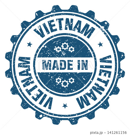 Made in Vietnam blue grunge round stamp. Made in Vietnam stamp Made in Vietnam blue grunge round stamp. Made in Vietnam stamp 141261156