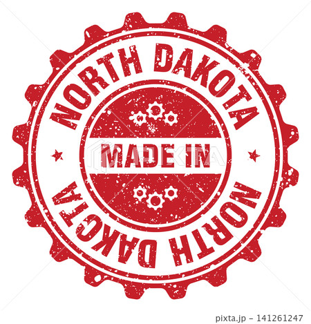 Made in North Dakota red grunge round stamp. Made in North Dakota stamp Made in North Dakota red grunge round stamp. Made in North Dakota stamp 141261247