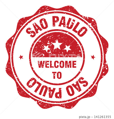 Welcome to Sao Paulo red grunge round stamp. Welcome to Sao Paulo stamp Welcome to Sao Paulo red grunge round stamp. Welcome to Sao Paulo stamp 141261355