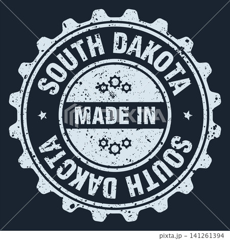 Made in South Dakota white grunge round stamp. Made in South Dakota stamp Made in South Dakota white grunge round stamp. Made in South Dakota stamp 141261394