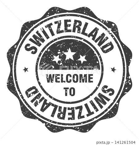 Welcome to Switzerland black grunge round stamp. Welcome to Switzerland stamp Welcome to Switzerland black grunge round stamp. Welcome to Switzerland stamp 141261504