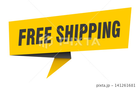 free shipping banner. free shipping speech bubble, label, sticker, sign template 141261681