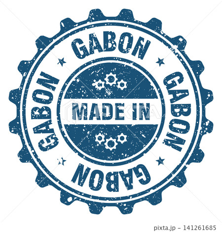 Made in Gabon blue grunge round stamp. Made in Gabon stamp Made in Gabon blue grunge round stamp. Made in Gabon stamp 141261685