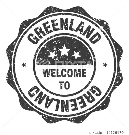 Welcome to Greenland black grunge round stamp. Welcome to Greenland stamp 141261704
