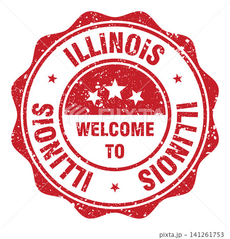 Welcome to Illinois red grunge round stamp. Welcome to Illinois stamp Welcome to Illinois red grunge round stamp. Welcome to Illinois stamp 141261753