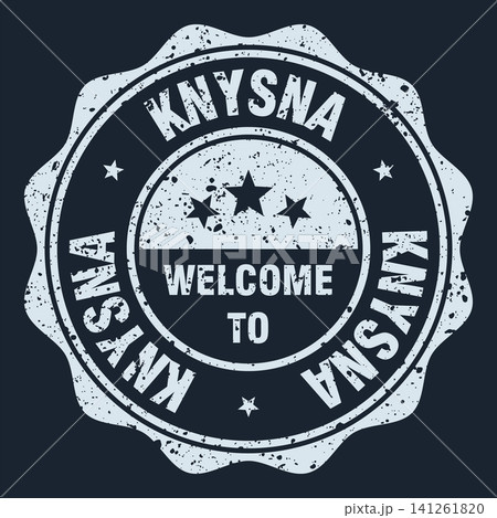 Welcome to Knysna white grunge round stamp. Welcome to Knysna stamp 141261820