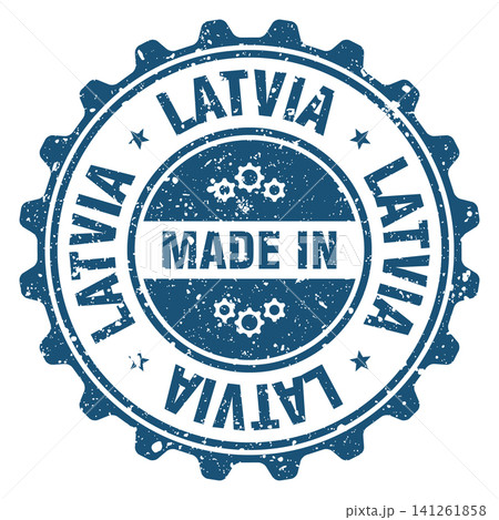 Made in Latvia blue grunge round stamp. Made in Latvia stamp Made in Latvia blue grunge round stamp. Made in Latvia stamp 141261858