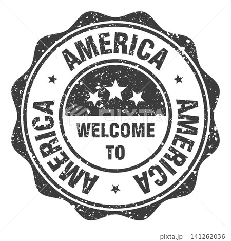 Welcome to America black grunge round stamp. Welcome to America stamp Welcome to America black grunge round stamp. Welcome to America stamp 141262036