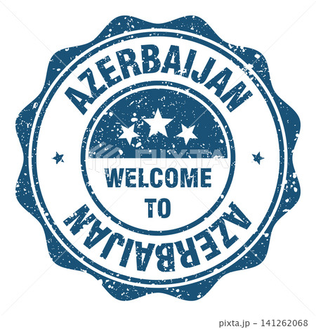 Welcome to Azerbaijan red grunge round stamp. Welcome to Azerbaijan stamp 141262068
