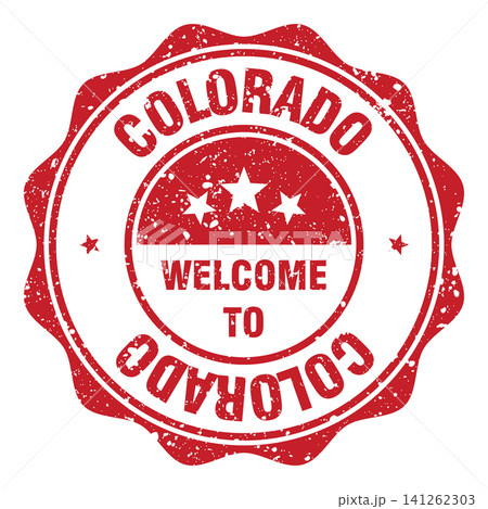 Welcome to Colorado red grunge round stamp. Welcome to Colorado stamp 141262303