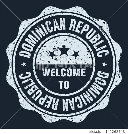 Welcome to Dominican Republic white grunge round stamp. Welcome to Dominican Republic stamp Welcome to Dominican Republic white grunge round stamp. Welcome to Dominican Republic stamp 141262348