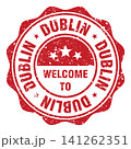 Welcome to Dublin red grunge round stamp. Welcome to Dublin stamp 141262351