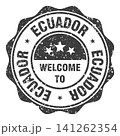 Welcome to Ecuador black grunge round stamp. Welcome to Ecuador stamp 141262354
